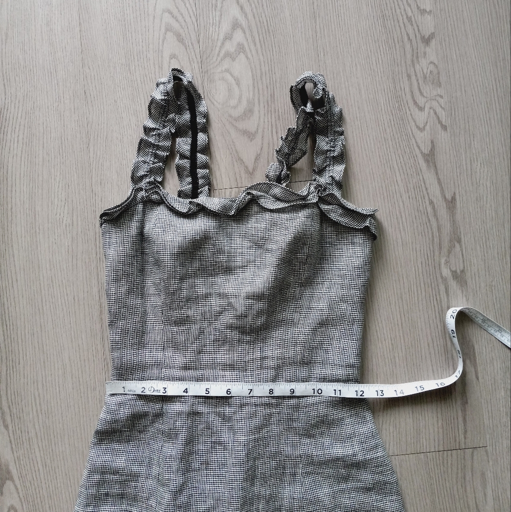 Reformation Lavender Linen Midi Dress In Boston Check - Picture 10 of 15